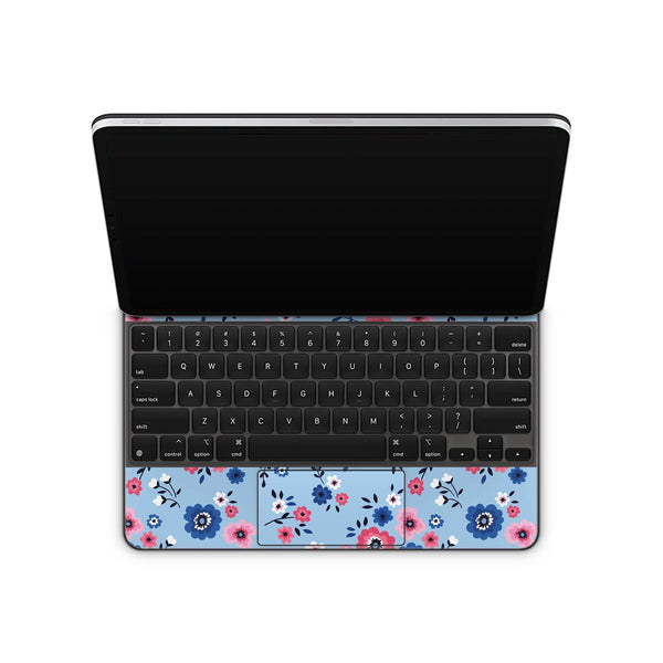 Apple Magic Keyboard Skin Decals Blue Flower Wrap Vinyl