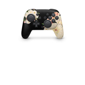 Nintendo Switch 2 Controller Skin – Petals Edition | Black Flowers Pivoine Vinyl Wrap Decal