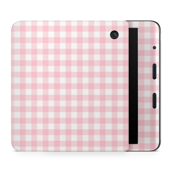 Soft Pink Gingham Kobo Skin Decals - ZoomHitskins