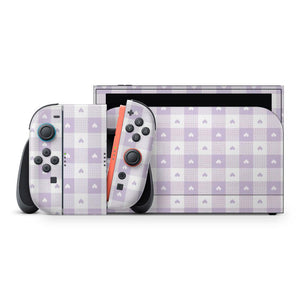 Gingham Lilac Nintendo Switch 2 Skin Decal 3M Cover Protective Pale Lavender Decal