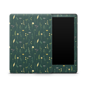 Kindle Skin Teal Bloom – Fall Cozy Checkered Kindle Cover Decal | Plaid E-Reader Accessory | Autumn Aesthetic Protection Wrap