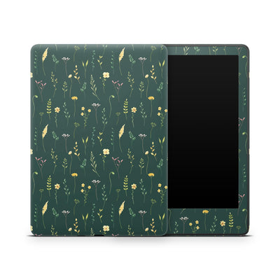 Kindle Skin Teal Bloom – Fall Cozy Checkered Kindle Cover Decal | Plaid E-Reader Accessory | Autumn Aesthetic Protection Wrap