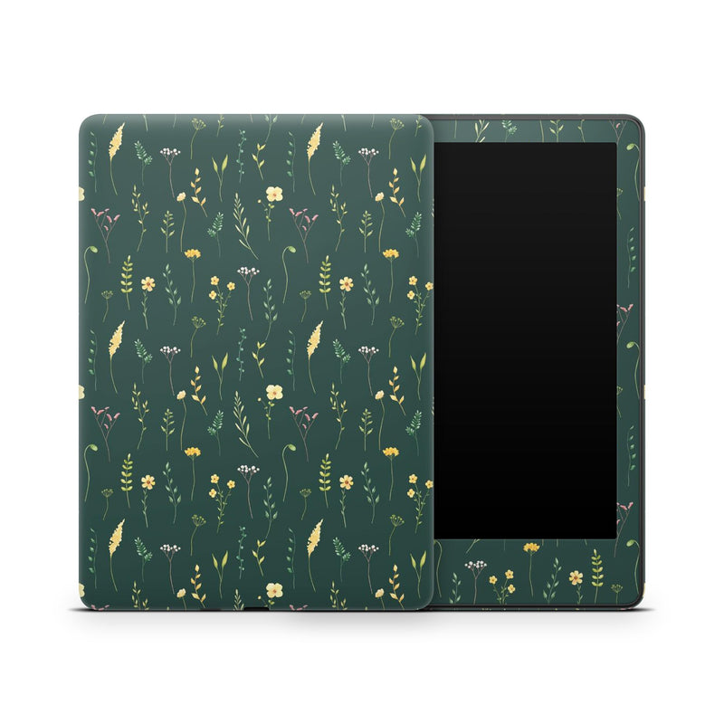 Kindle Skin Teal Bloom – Fall Cozy Checkered Kindle Cover Decal | Plaid E-Reader Accessory | Autumn Aesthetic Protection Wrap