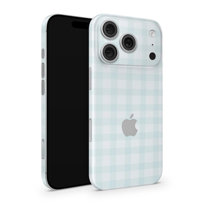 Gingham Soft Blue iPhone Skin – Cute Full Cover Wrap | Premium 3M Vinyl