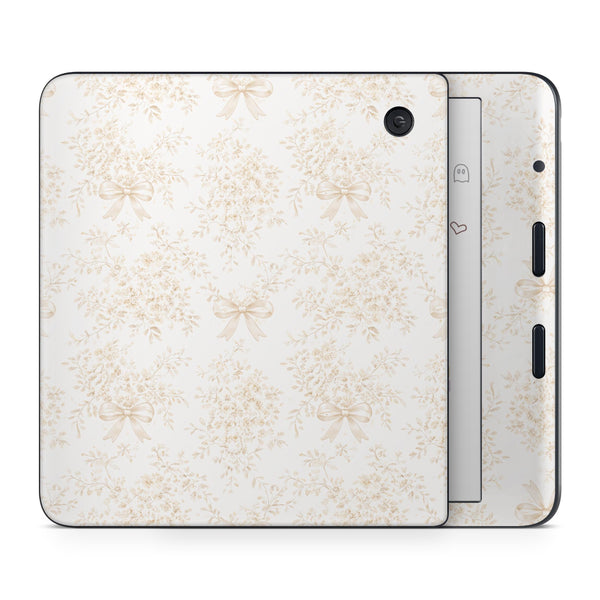 Ivory Vintage Bow Floral Kobo Skin Decals - ZoomHitskins