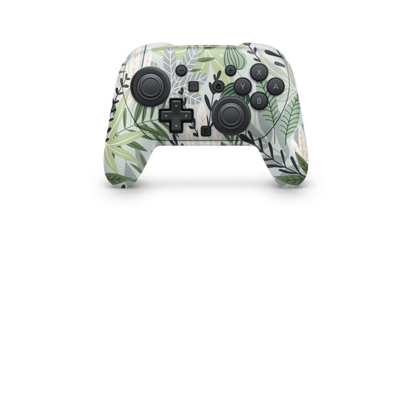 Nintendo Switch 2 Pro Controller Skin Botanical Leaves Wrap Cover