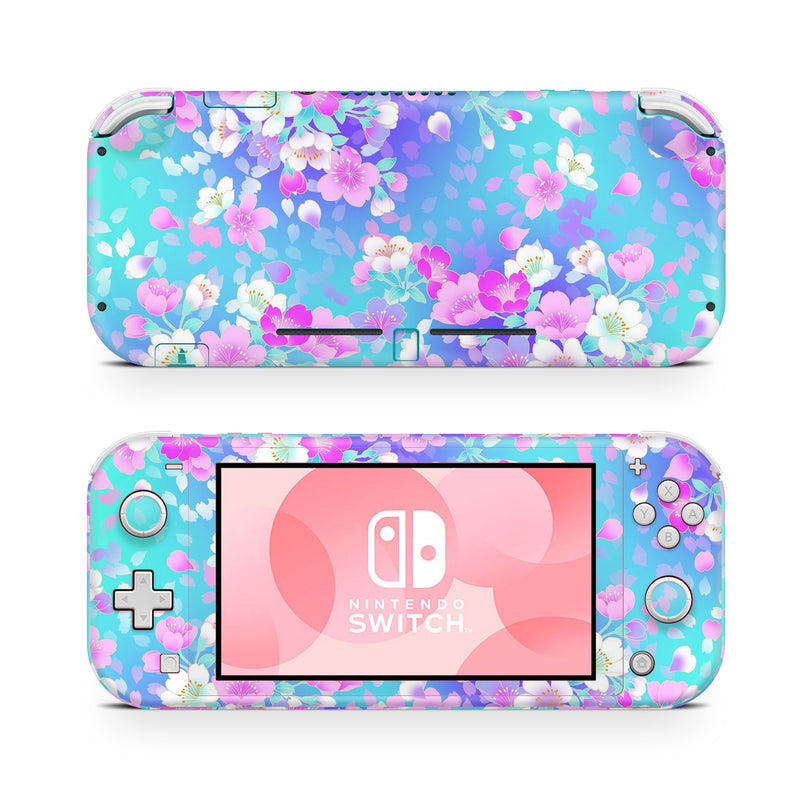 Nintendo Switch Lite Skin Decal For Game Console Baby Blue Garden