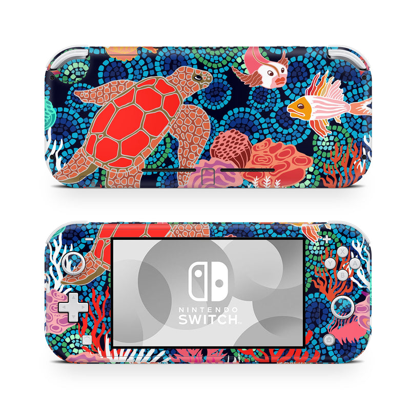 Nintendo Switch Lite Skin Decal For Game Console Turtle Fish Aquarium