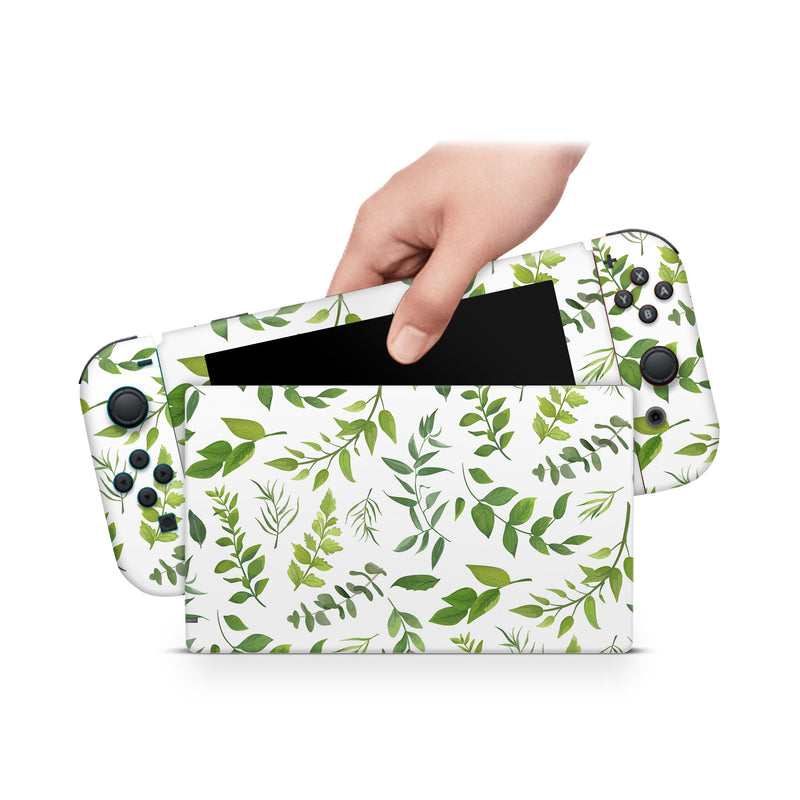 Nintendo Switch Skin Decal For Console Joy-Con And Dock Greenery