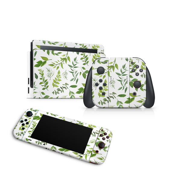 Nintendo Switch Skin Decal For Console Joy-Con And Dock Greenery