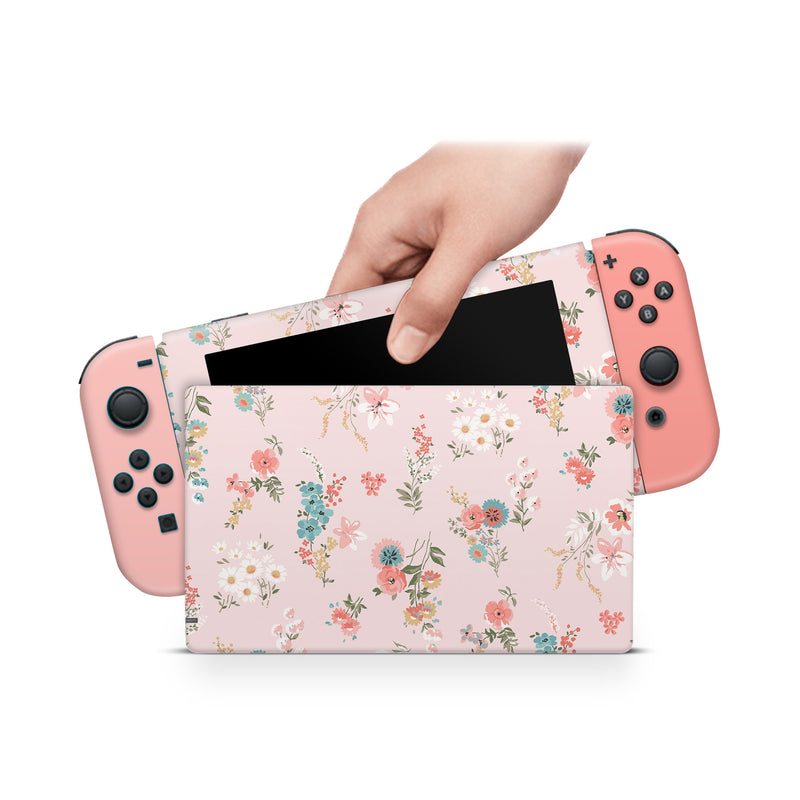 Spring Flower Nintendo Switch Skin Decal For Console Joy-Con And Dock