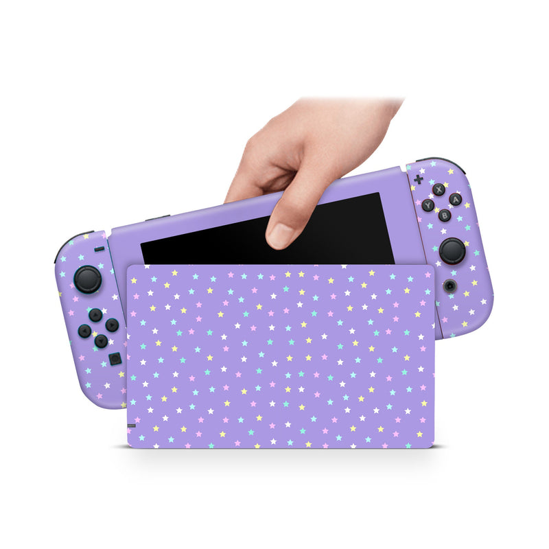 Nintendo Switch Skin Decal For Console Joy-Con And Dock Luminary Purpled