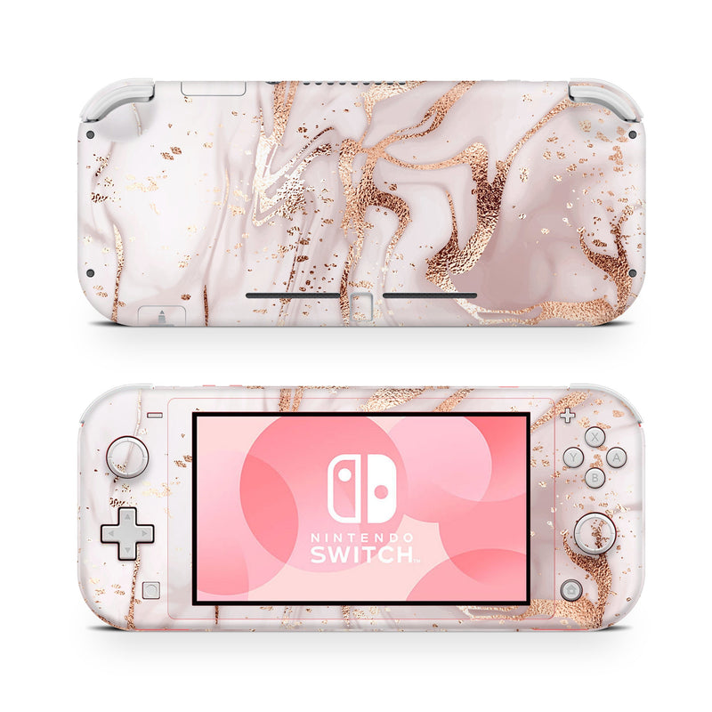 Nintendo Switch Lite Skin Decal For Game Console Rose Gold Glitter