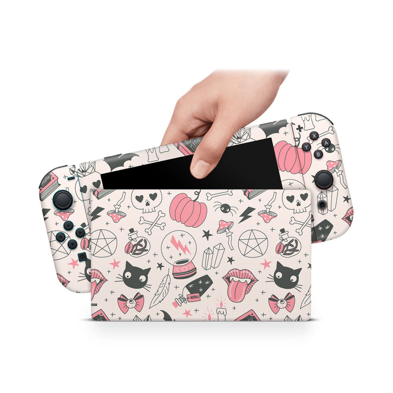 Magical Pinky Nintendo Switch Skin Decal For Console Joy-Con And Dock