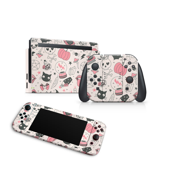 Magical Pinky Nintendo Switch Skin Decal For Console Joy-Con And Dock