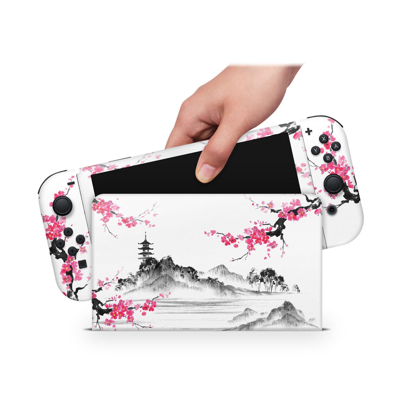 Oled Nintendo Switch Skin Decals Temple Nippon Wrap Vinyl