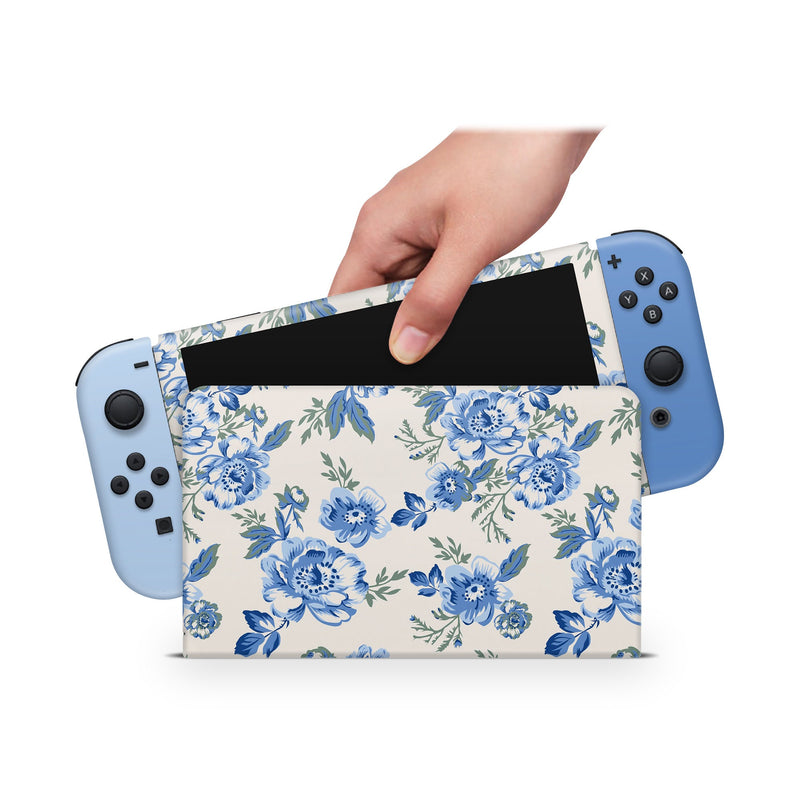 Oled Nintendo Switch Skin Decals Sentimental Baby Blue Wrap Vinyl