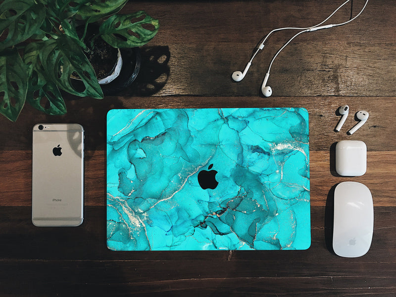 Aqua MacBook Skin MacBook Pro Skin MacBook Air Pro 13 15 inch Touch Bar Skin Laptop Decal Vinyl Sticker