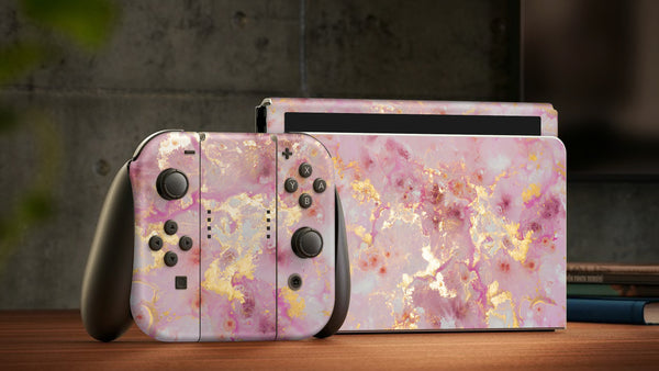 Oled Nintendo Switch Skin Decals Pinkish Granites Full Wrap Vinyl
