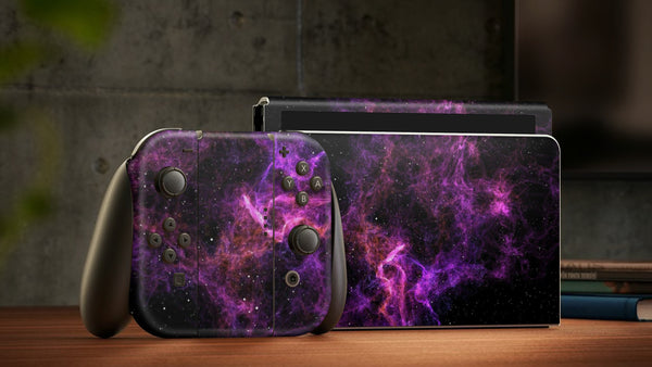 Oled Nintendo Switch Skin DecalsPlum Astral Wrap Vinyl