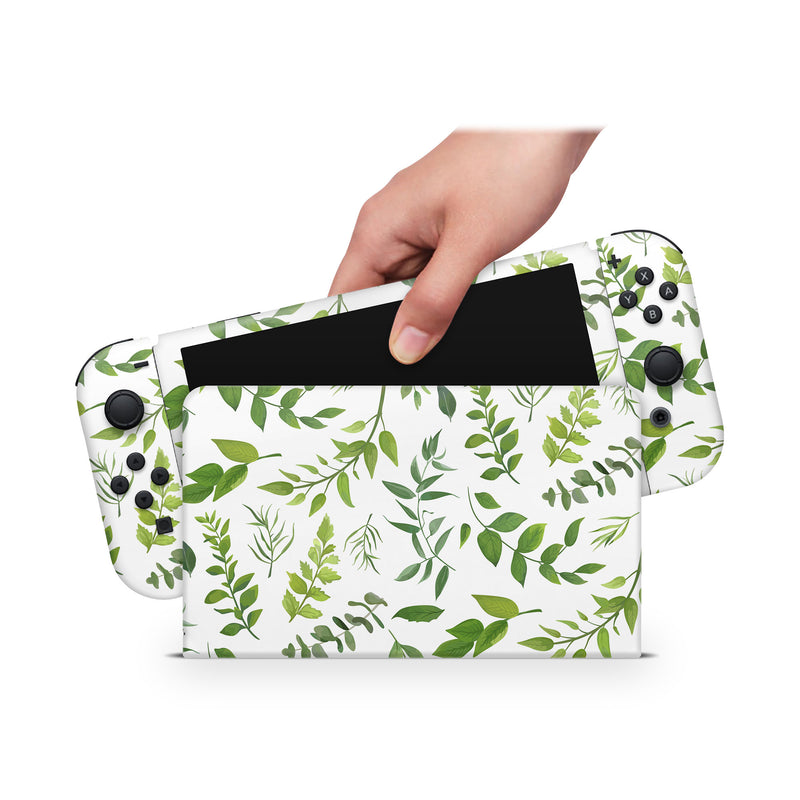 Oled Nintendo Switch Skin Decals Greenery Wrap Vinyl