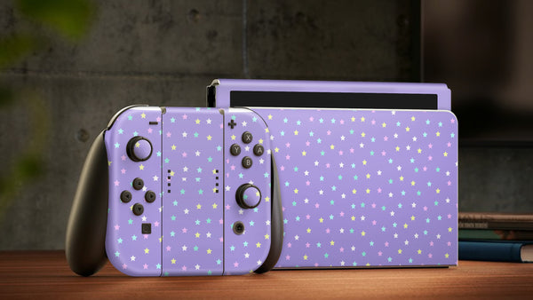 Oled Nintendo Switch Skin Decals Luminary Purpled Wrap Vinyl