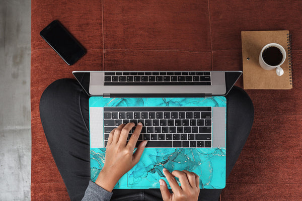 Aqua MacBook Skin MacBook Pro Skin MacBook Air Pro 13 15 inch Touch Bar Skin Laptop Decal Vinyl Sticker