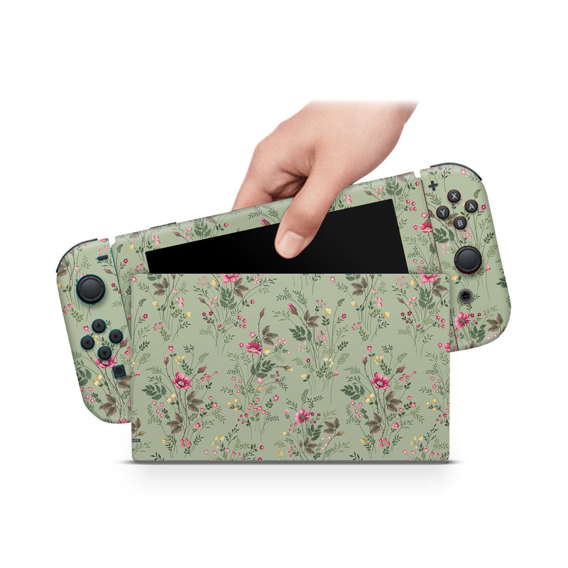 Foliage Garden Nintendo Switch Skin Decal For Console Joy-Con And Dock