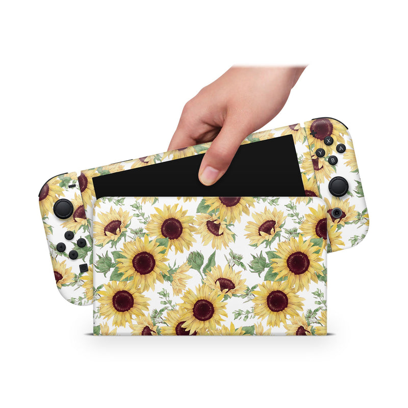 Oled Nintendo Switch Skin Decals Sunflower Wrap Vinyl