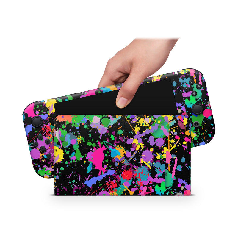 Oled Nintendo Switch Skin Decals Painting Splash Wrap Vinyl