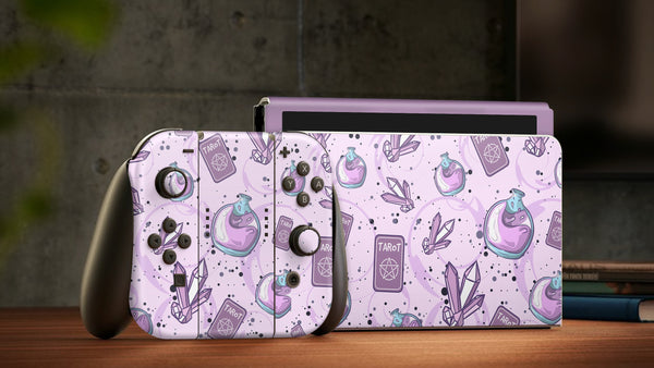 Oled Nintendo Switch Skin Decals Magic Crystal Wrap Vinyl