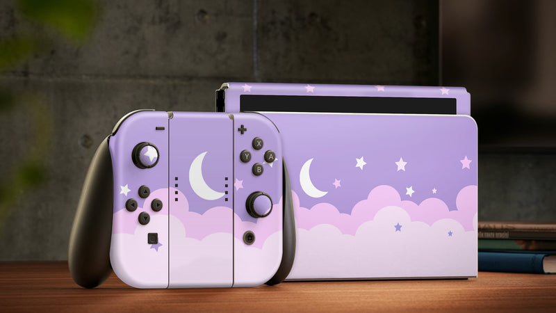 Oled Nintendo Switch Skin Decals Cloud Pastel Wrap Vinyl