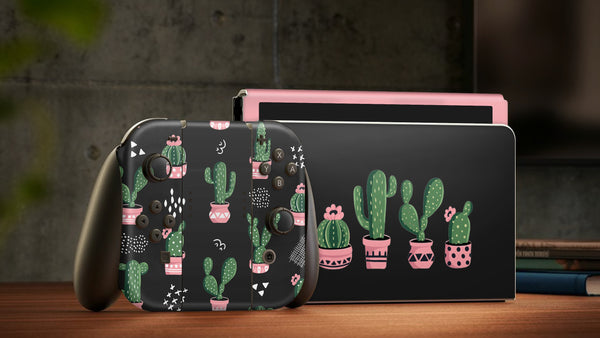 Oled Nintendo Switch Skin Decals Cactus Floral Wrap Vinyl