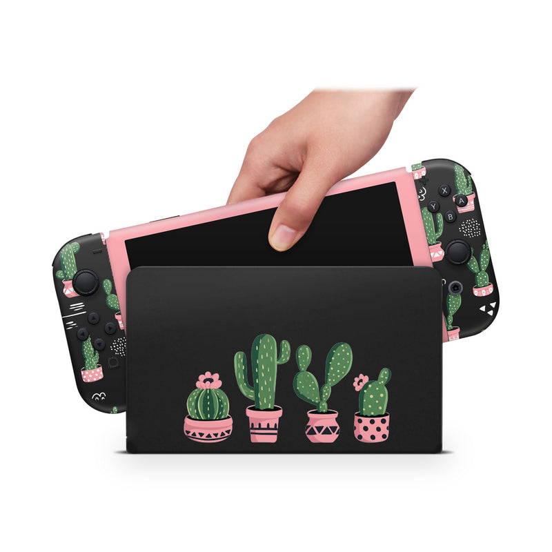 Oled Nintendo Switch Skin Decals Cactus Floral Wrap Vinyl