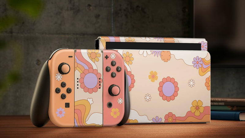 Oled Nintendo Switch Skin Decals Hippie Wrap Vinyl