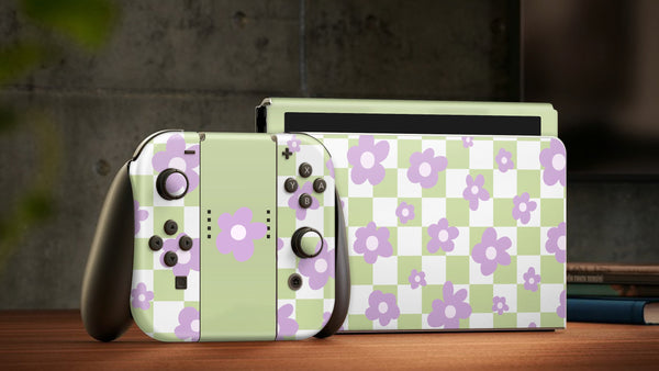 Oled Nintendo Switch Skin Decals CheckerBoard Wrap Vinyl