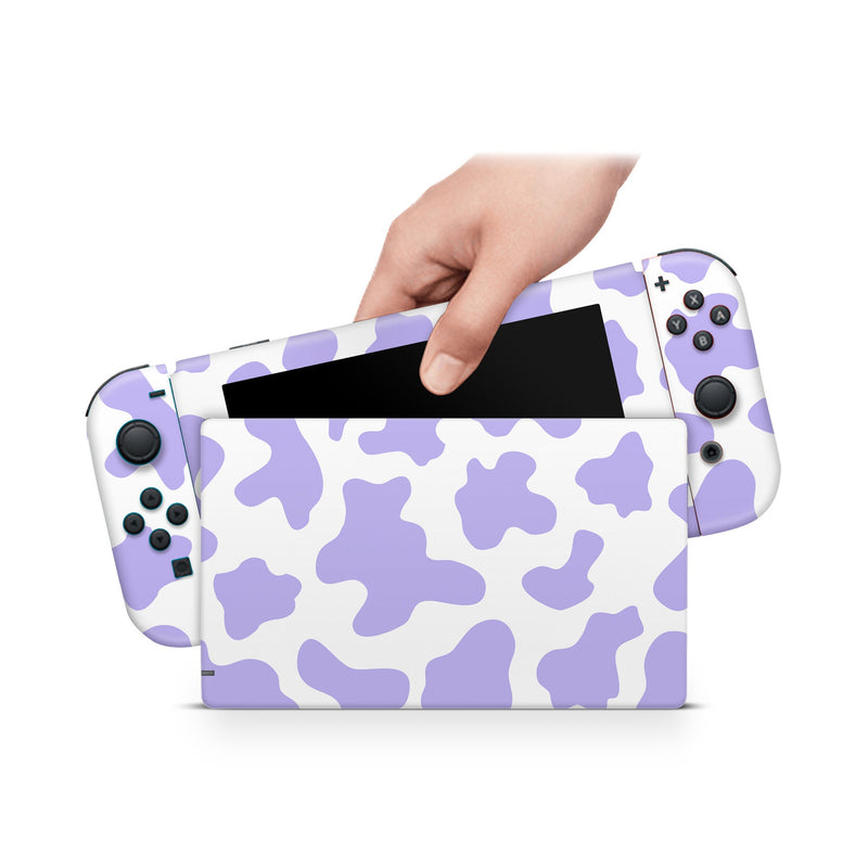 Nintendo Switch Skin Decal For Console Joy-Con And Dock Cow Lavender