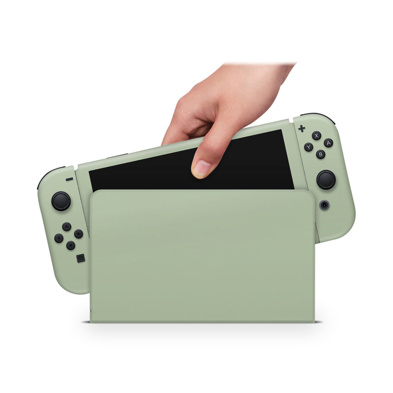Oled Nintendo Switch Skin Decals Celadon Full Wrap Vinyl