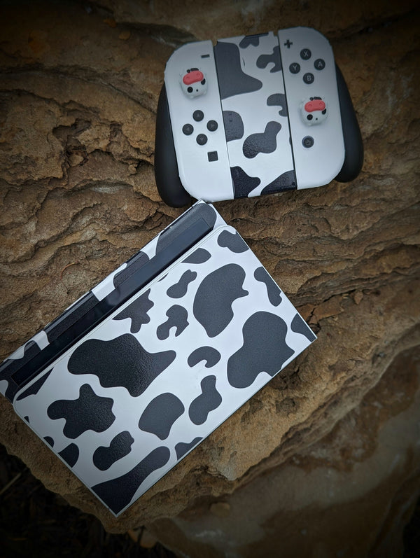 Oled Nintendo Switch Skin Decals Cute Cow Wrap Vinyl