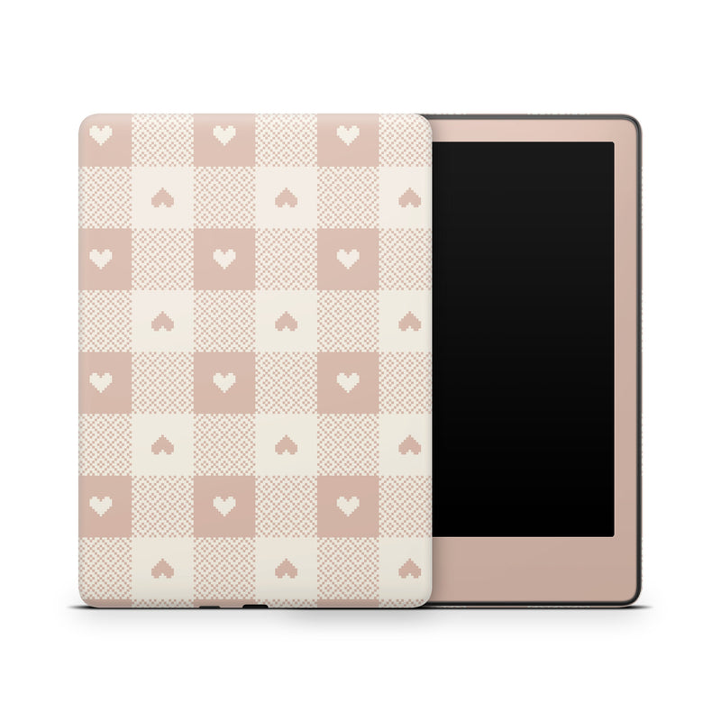 Beige Gingham Amazon Kindle Decals Skins