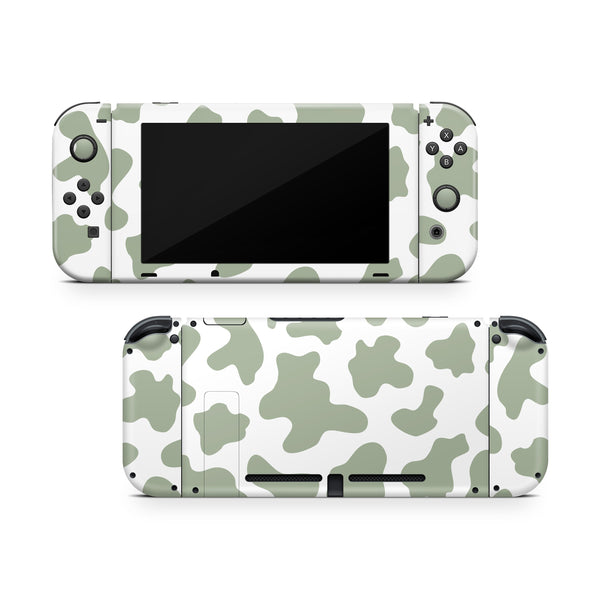 Nintendo Switch Skin Decal Sticker Design Set Cow Green