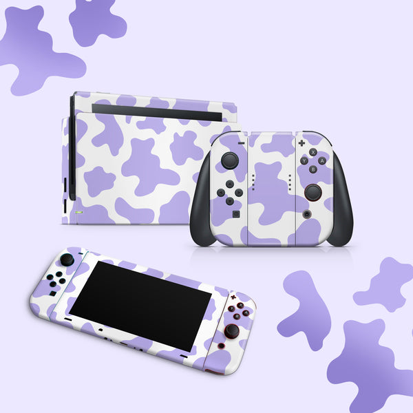 Nintendo Switch Skin Decal For Console Joy-Con And Dock Cow Lavender