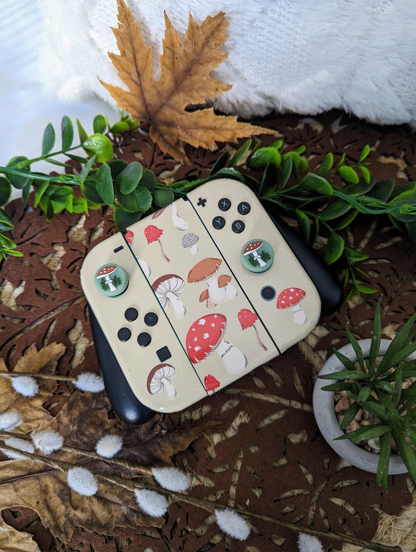 Oled Nintendo Switch Skin Decals Mushrooms Wrap Vinyl