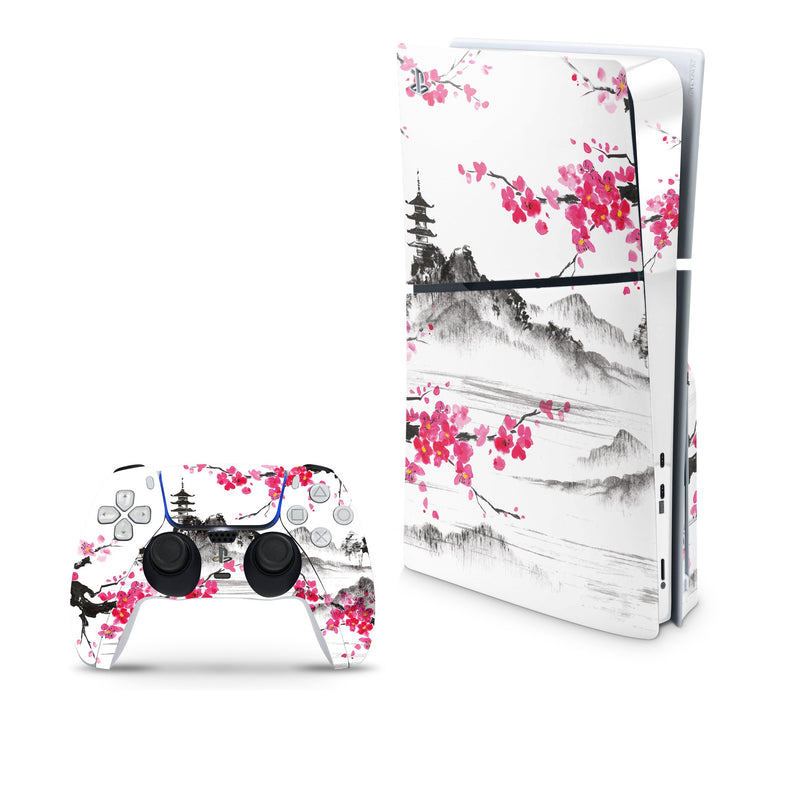 Temple Decal For PS5 Slim Playstation 5 Console And Controller , Full Wrap Vinyl For PS5 Slim