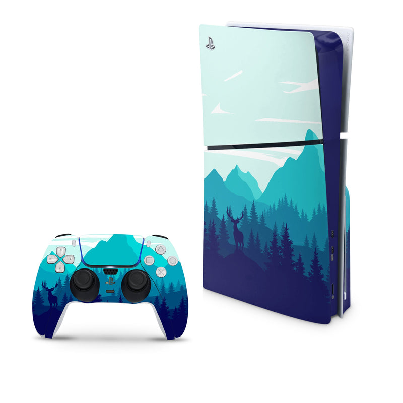 Alpine Decal For PS5 Slim Playstation 5 Console And Controller , Full Wrap Vinyl For PS5 Slim