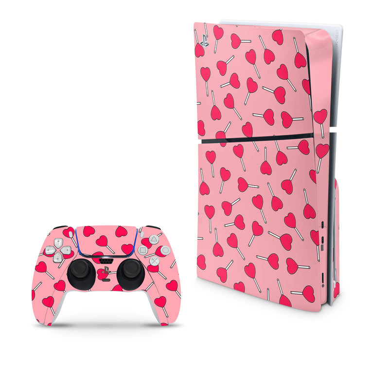 Valentine's Sugar Decal For PS5 Slim Playstation 5 Console And Controller , Full Wrap Vinyl For PS5 Slim