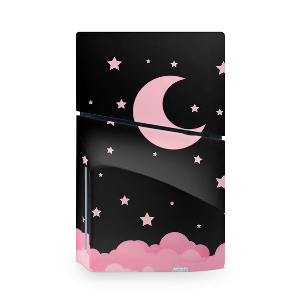 Pink Moon Decal For PS5 Slim Playstation 5 Console And Controller , Full Wrap Vinyl For PS5 Slim