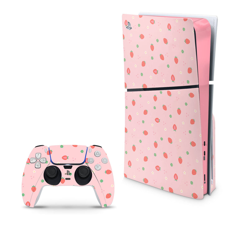 Little Berries Decal For PS5 Slim Playstation 5 Console And Controller , Full Wrap Vinyl For PS5 Slim
