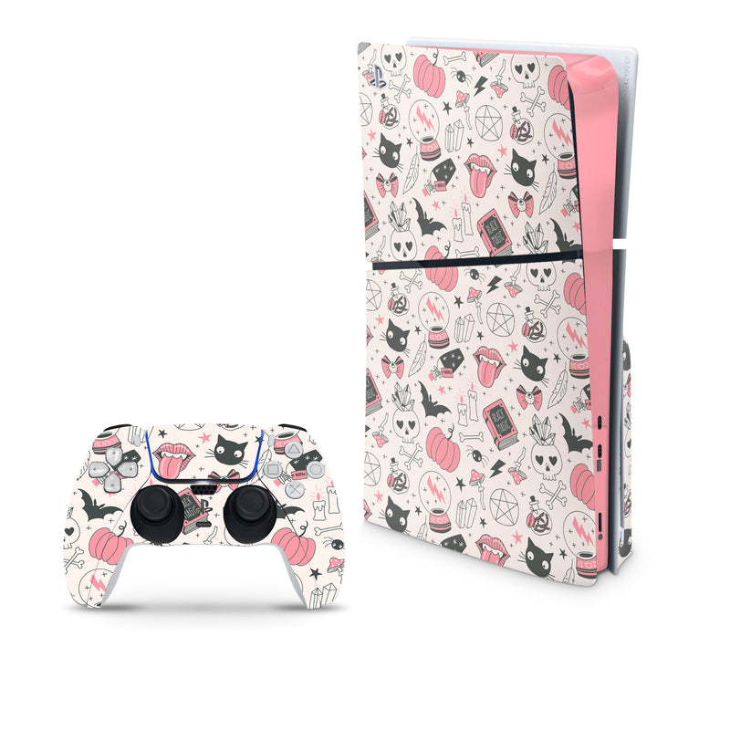 Magic Pinky Decal For PS5 Slim Playstation 5 Console And Controller , Full Wrap Vinyl For PS5 Slim