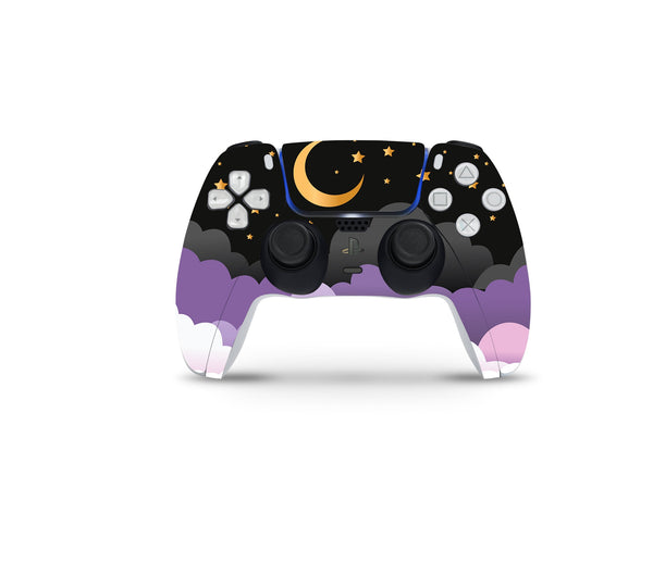 Black Moon Decal For PS5 Slim Playstation 5 Console And Controller , Full Wrap Vinyl For PS5 Slim